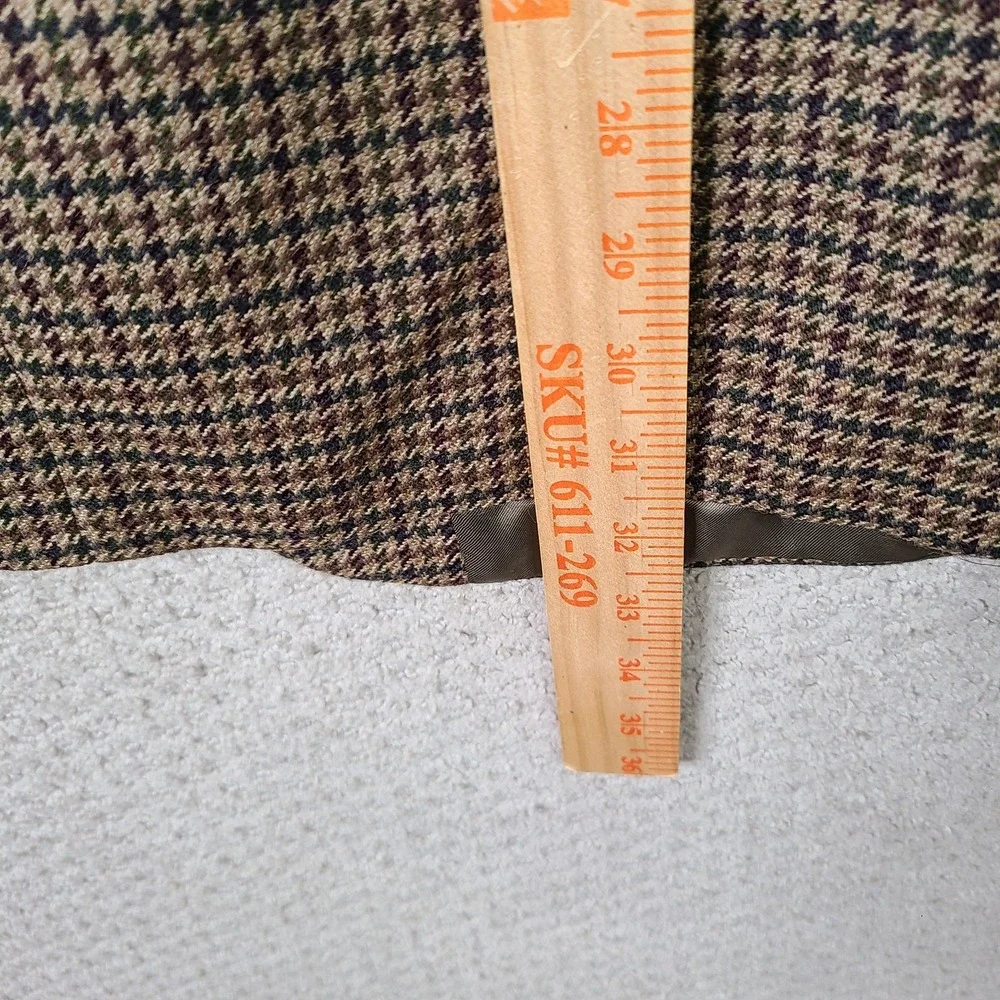 Vintage Ralph Lauren Jacket Mens 46R Brown Houndstooth Blazer Wool 2 Button Coat